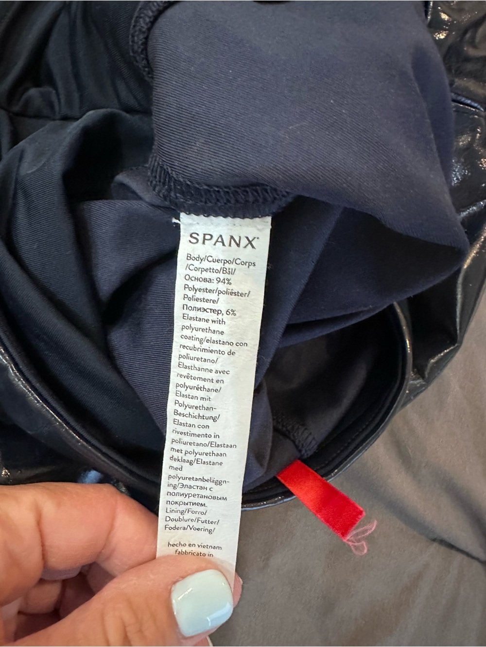 SPANX High-Shine Faux Leather Leggings in Black - Picture 4 of 4